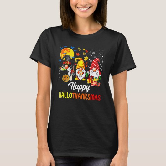 Gnomes  Halloween Merry Christmas Happy Hallothank T-shirt (Voorkant)