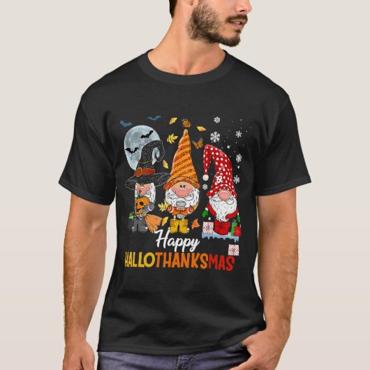 Gnomes Halloween Merry KerstHappy T-shirt (Voorkant)