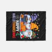 Gnomes Halloween Thanksgiving Christmas Happy Hall Fleece Deken (Voorkant (Horizontaal))