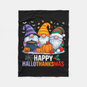 Gnomes Halloween Thanksgiving Christmas Happy Hall Fleece Deken (Voorkant)