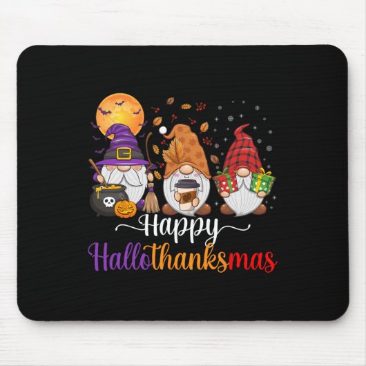 Gnomes Halloween Thanksgiving Happy Hall Muismat (Voorkant)