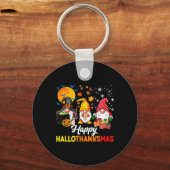 Gnomes Halloween Thanksgiving Happy Hall Sleutelhanger (Voorkant)