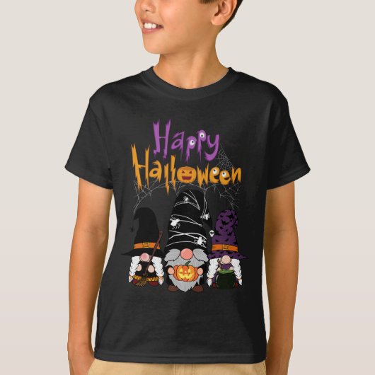 Gnomes Halloween Witch Garden Gnomes Happy Hwe T-shirt (Voorkant)