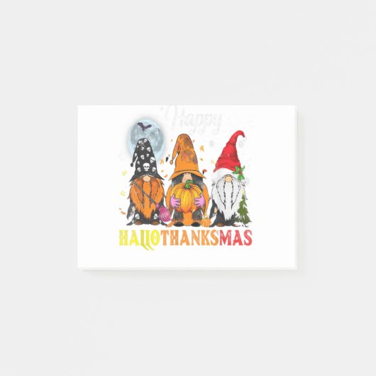 Gnomes Happy Hallothanksmas Halloween Thanksgiving Post-it® Notes (Voorkant)