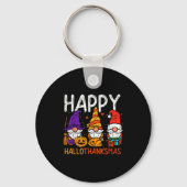 Gnomes Happy Hallothanksmas Halloween Thanksgiving Sleutelhanger (Voorkant)