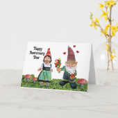 Gnomes Happy Jubileum Wenskaart Kaart (Gele Bloem)