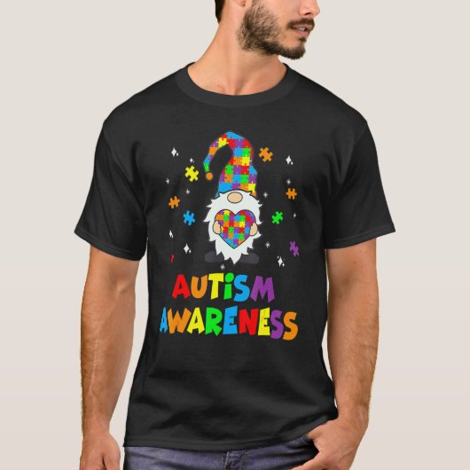 Gnomes Hart Puzzelstuk Autisme Acceptatie Dag T-shirt (Voorkant)