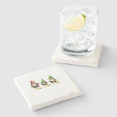 Gnomes Ho Ho Ho Christmas Stenen Onderzetter (Zijkant)