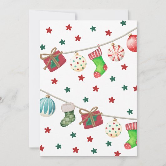 Gnomes Holiday Fun Kerstfeest Uitnodiging (Achterkant)