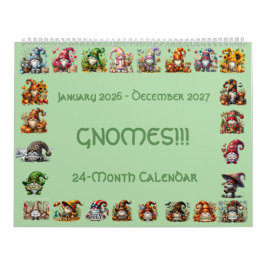 Gnomes in Hats 2026-2027 24-Month Calendar Kalender