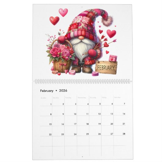 Gnomes in Hats 2026-2027 24-Month Calendar         Kalender (Feb 2026)