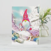 Gnomes in the snow watercolor painting kaart (Staand voorkant)
