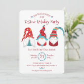 Gnomes kerstfeest Schattige leuk feestelijk Kaart (Staand voorkant)