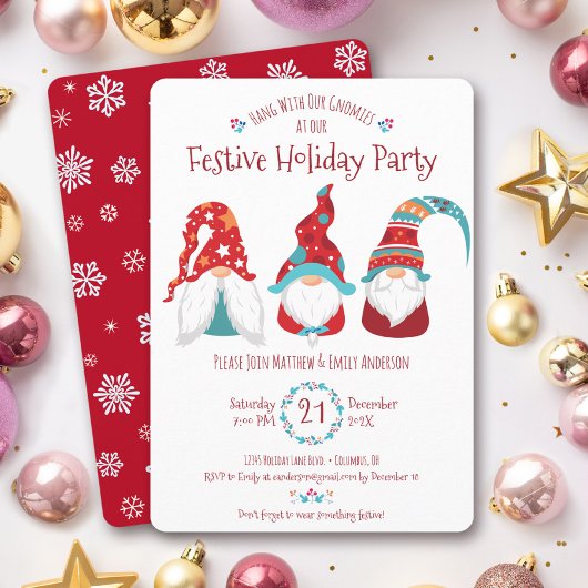 Gnomes kerstfeest Schattige leuk feestelijk Kaart