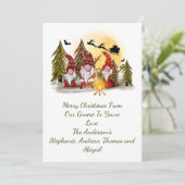 Gnomes kerstKaart Rustic Woodland Whimsical Kaart (Staand voorkant)