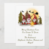 Gnomes kerstKaart Rustic Woodland Whimsical Kaart (Voorkant / Achterkant)