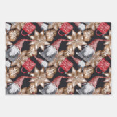 Gnomes kerstkoekje feestelijke Waterverf Inpakpapier Vel (Voorkant 3)