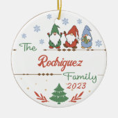 Gnomes Kerstmis Keramisch Ornament (Voorkant)