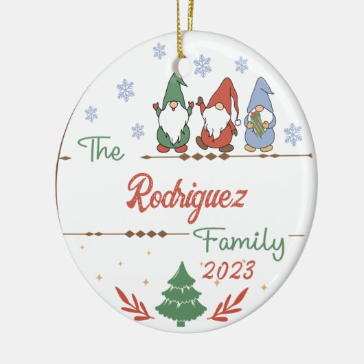 Gnomes Kerstmis Keramisch Ornament (Links)