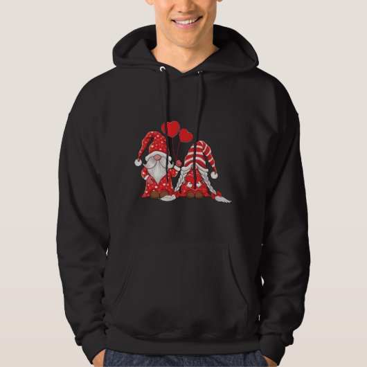 Gnomes koppel Holding harten liefdespatroon Valent Hoodie (Voorkant)