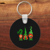 Gnomes Leprechaun St Patricks Day Beer Clover Iri- Sleutelhanger (Voorkant)