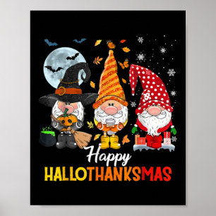 Gnomes Lover Halloween Merry KerstHappy Hallo Poster