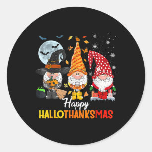 Gnomes Lover Halloween Merry KerstHappy Hallo Ronde Sticker