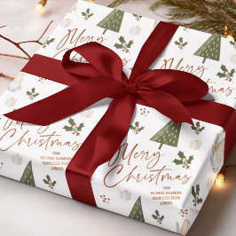 Gnomes Merry Christmas FROM Custom Name  Cadeaupapier