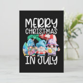 Gnomes Merry Christmas in July Tropical Feestdagenkaart (Staand voorkant)