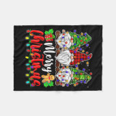 Gnomes Merry Christmas Light Gnome Xmas  Fleece Deken (Voorkant (Horizontaal))