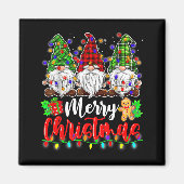 Gnomes Merry Christmas Light Gnome Xmas  Magneet (Voorkant)