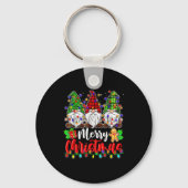 Gnomes Merry Christmas Light Gnome Xmas  Sleutelhanger (Voorkant)