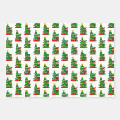 Gnomes, Merry en Bright en kerstkleppen Inpakpapier Vel (Voorkant 3)