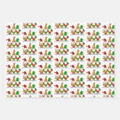 Gnomes, Merry en Bright en kerstkleppen Inpakpapier Vel (Voorkant 2)