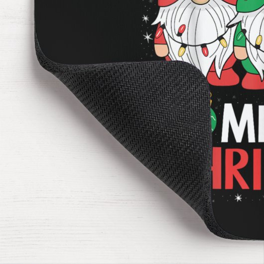 Gnomes Merry kerst lichte familie Gnome Xmas Mat Muismat (Hoek)