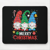 Gnomes Merry kerst lichte familie Gnome Xmas Mat Muismat (Voorkant)
