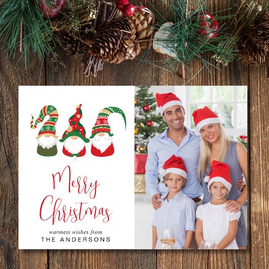 Gnomes Merry kerstfoto-feestdag Feestdagenkaart