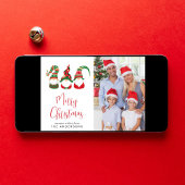 Gnomes Merry kerstfoto-feestdag Feestdagenkaart