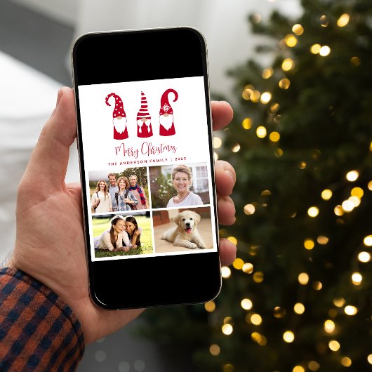 Gnomes Merry-kerstfoto Feestdagenkaart