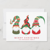 Gnomes Merry Kerstmis Feestdagenkaart (Voorkant)