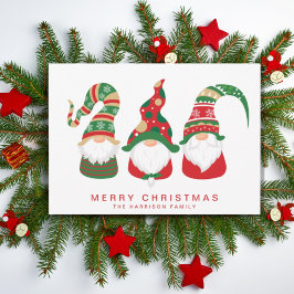 Gnomes Merry Kerstmis Feestdagenkaart