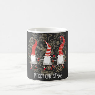 Gnomes Merry KerstRed Black Koffiemok