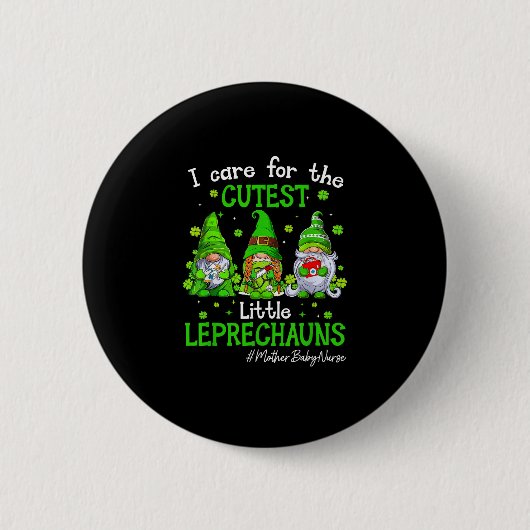 Gnomes Moeder Baby Zuster St Patrick's Day Leprech Ronde Button 5,7 Cm (Voorkant)