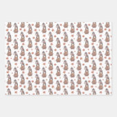 Gnomes Neutral Woodland Set van 3 Flat Sheet Wraps Inpakpapier Vel (Voorkant)