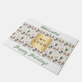 Gnomes nordic style business logo prettige feestda deurmat (Schuin)