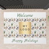 Gnomes nordic style business logo prettige feestda deurmat