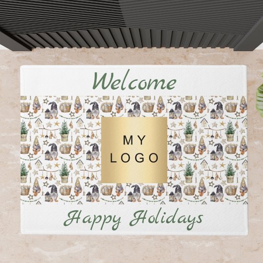 Gnomes nordic style business logo prettige feestda deurmat