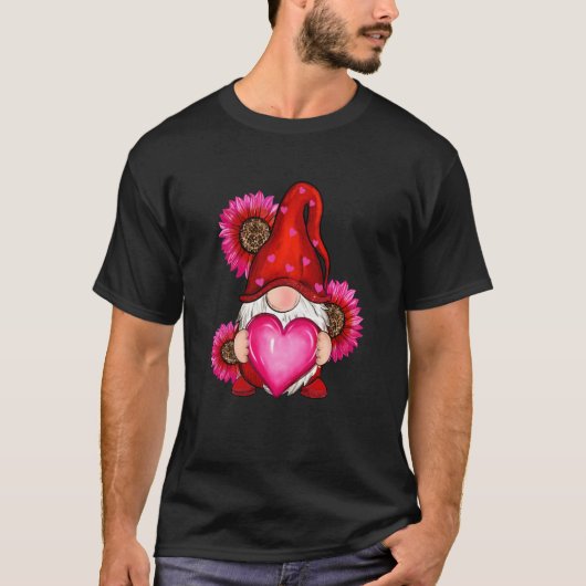 Gnomes Nurse Holding Hearts Stethoscope Cute Valen T-shirt (Voorkant)