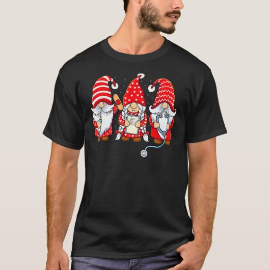 Gnomes Nurse Valentine Day Stethoscope Valentines  T-shirt (Voorkant)