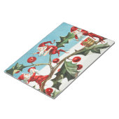 Gnomes painting holly berries in the snow notitieblok (Schuin)